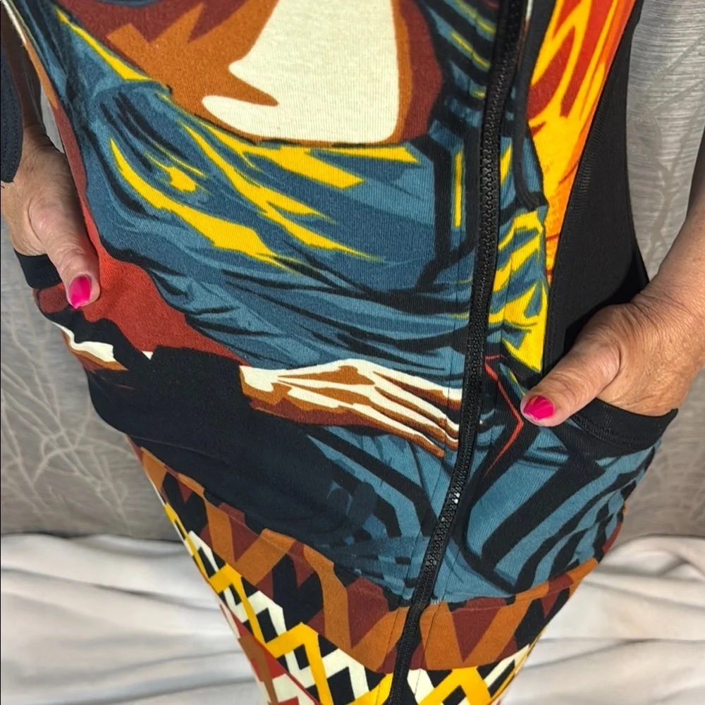 Animated Closet Sleeveless Graphic Bodycon Hoodie Dress Size M – Multicolor Art